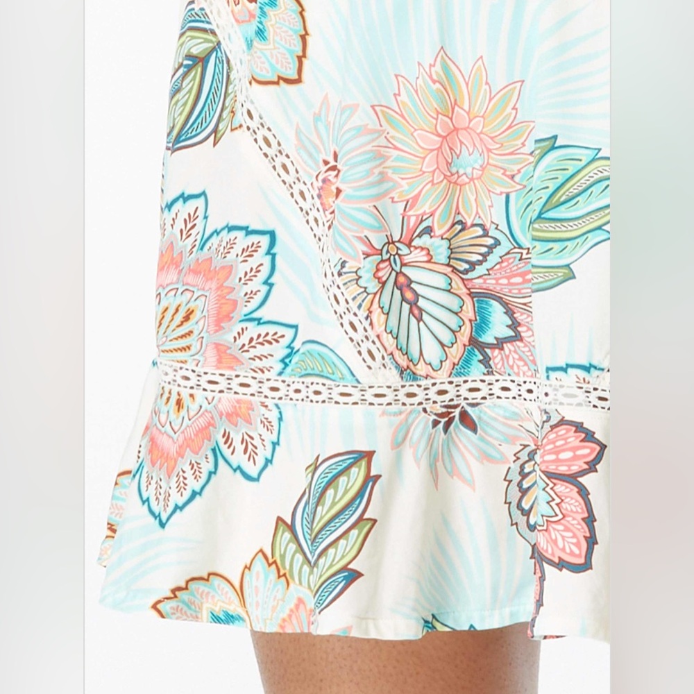 Coco Reef Adorn Cover Up V-Neck Dress - Tropical Lotus Ivory. Large NWT - Picture 3 of 12